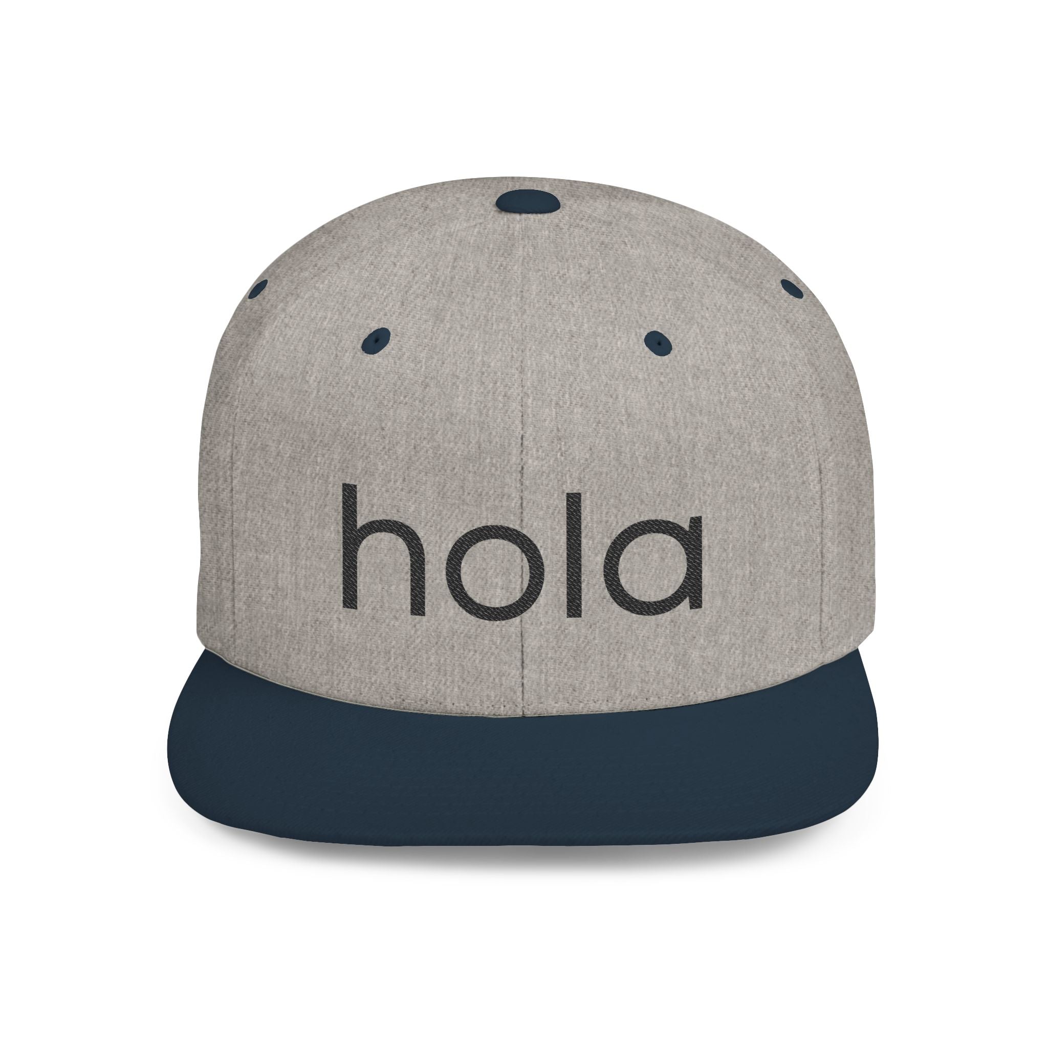 Hola Snapback Hat — Flat Bill Workout Cap by PopCultureByDesign36