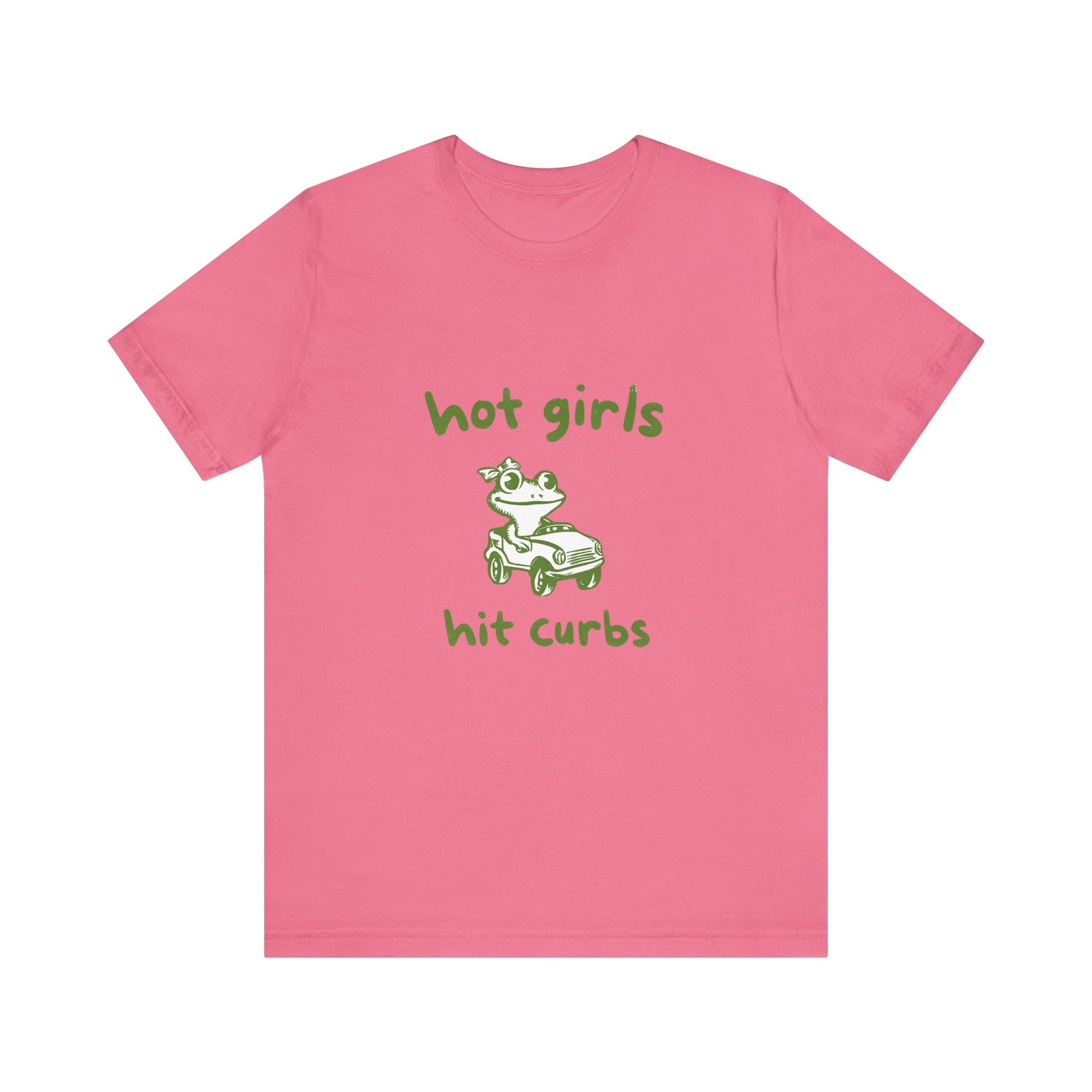 Hot Girls Hit Curbs Shirt, Funny Meme Graphic Tee, Y2K Humor - Popbydesign