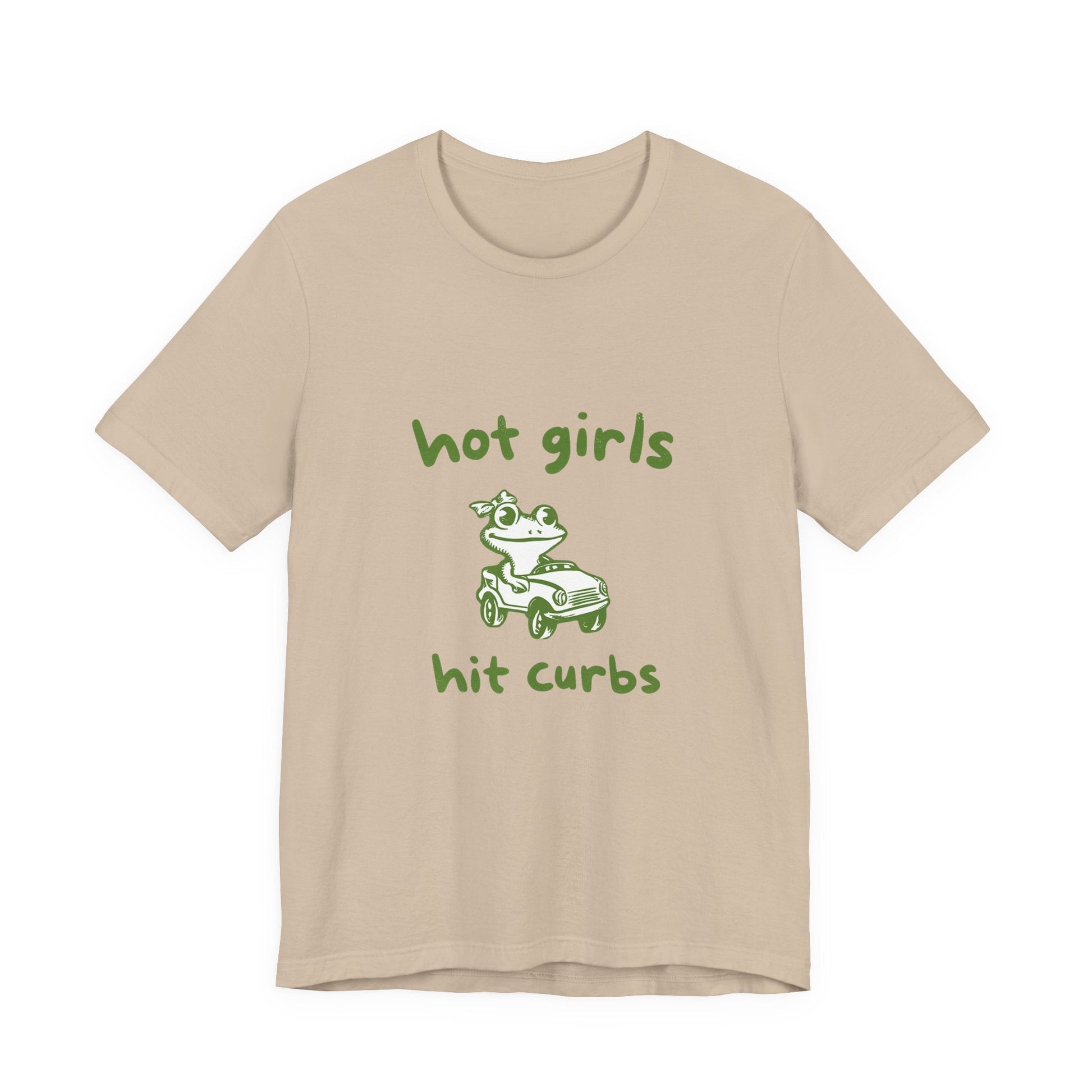 Hot Girls Hit Curbs Shirt, Funny Meme Graphic Tee, Y2K Humor - Popbydesign