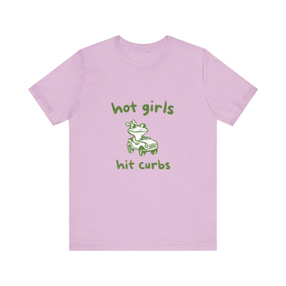 Hot Girls Hit Curbs Shirt, Funny Meme Graphic Tee, Y2K Humor - Popbydesign
