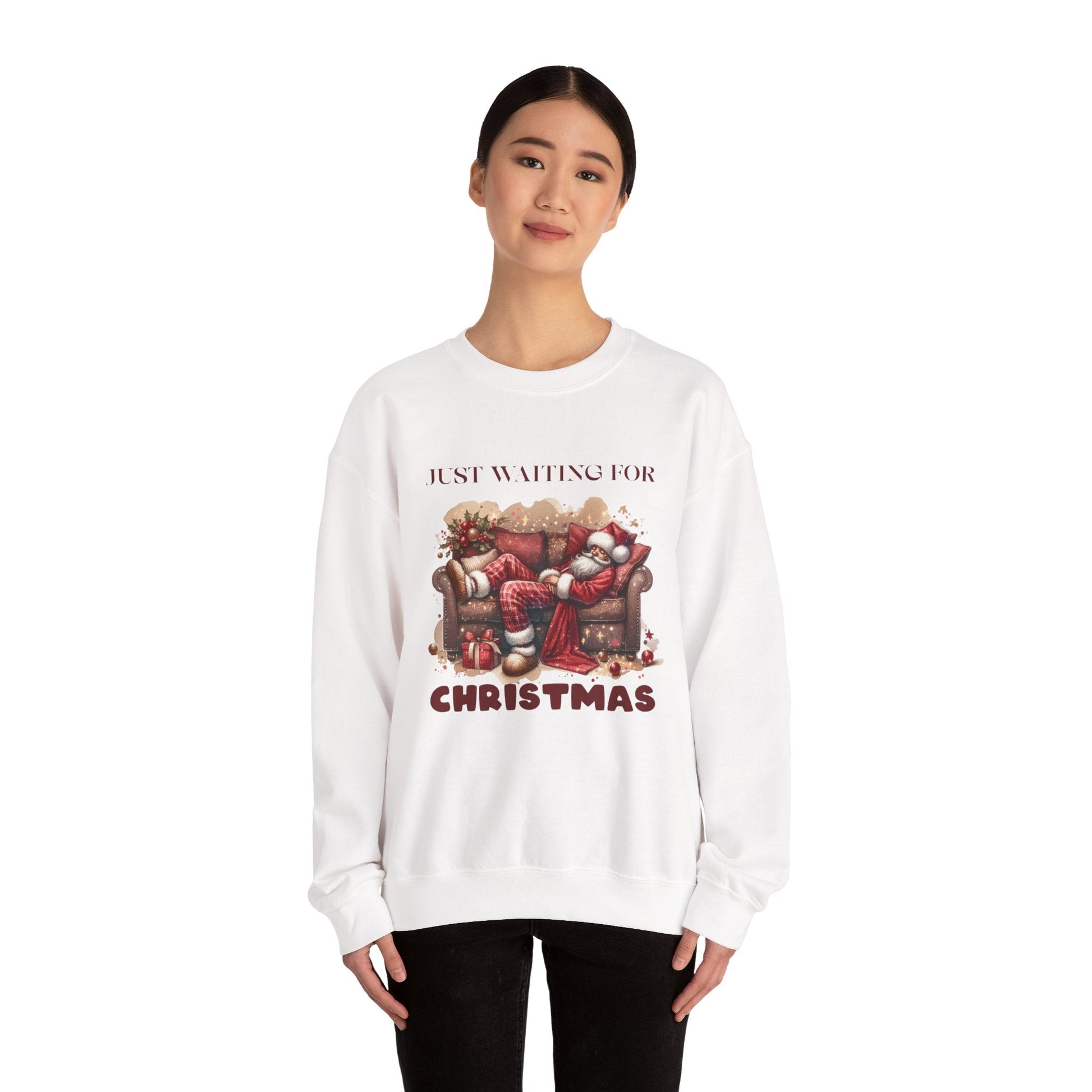 Just Waiting For Christmas Sweatshirt, Santa Clause Shirt - Popbydesign