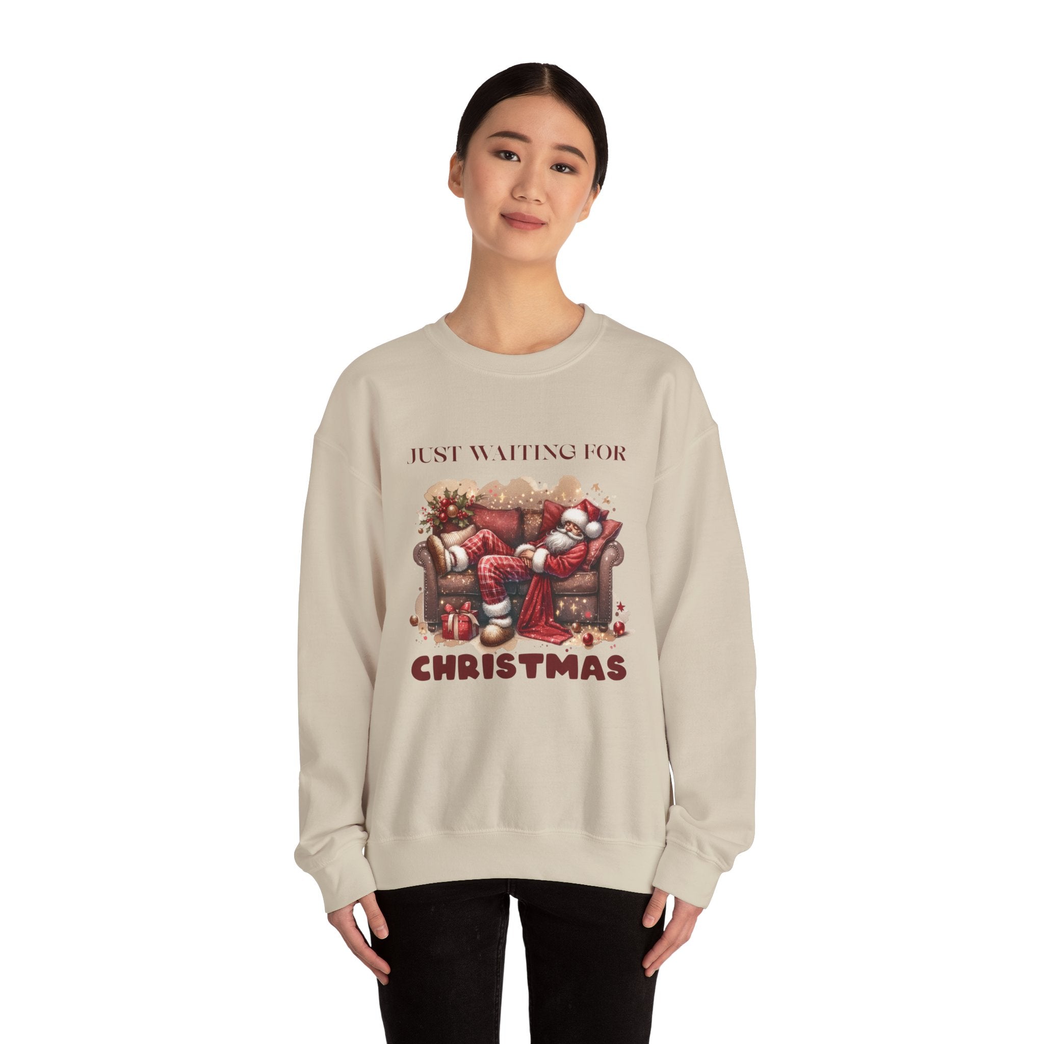 Just Waiting For Christmas Sweatshirt, Santa Clause Shirt by PopCultureByDesign36