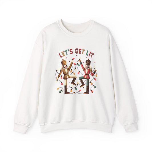 Let's get lit sweatshirt , Funny nutcracker Christmas shirt - Popbydesign