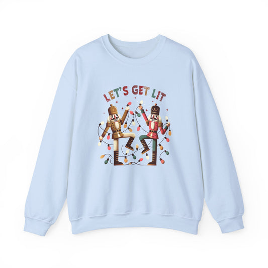 Let's get lit sweatshirt , Funny nutcracker Christmas shirt - Popbydesign