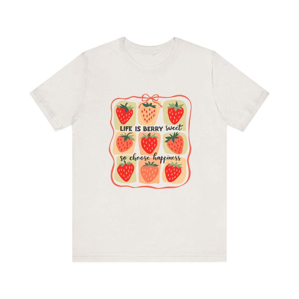 Life is Sweet TShirt, Strawberry Positive Vibe Tee by PopCultureByDesign36