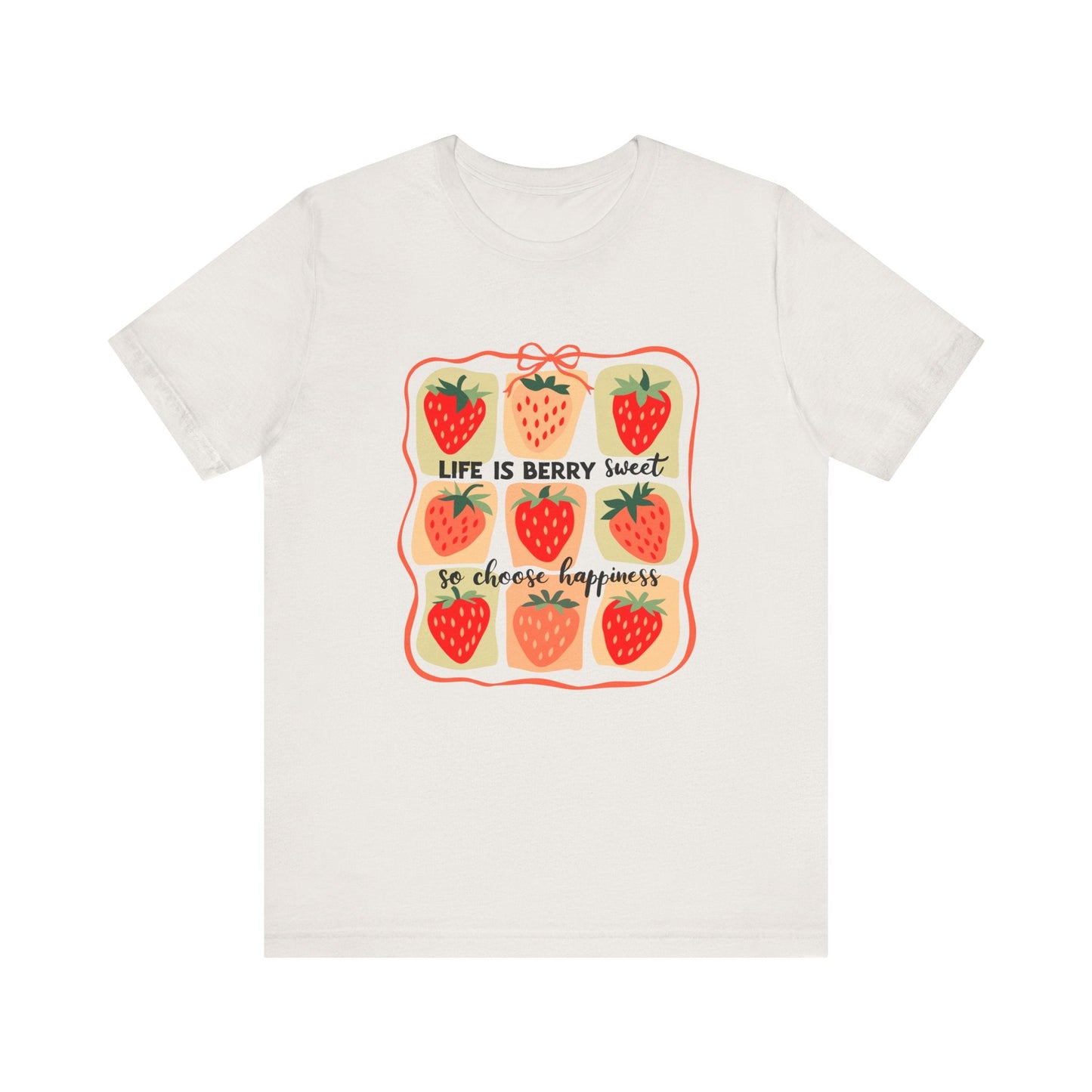 Life is Sweet TShirt, Strawberry Positive Vibe Tee - Popbydesign