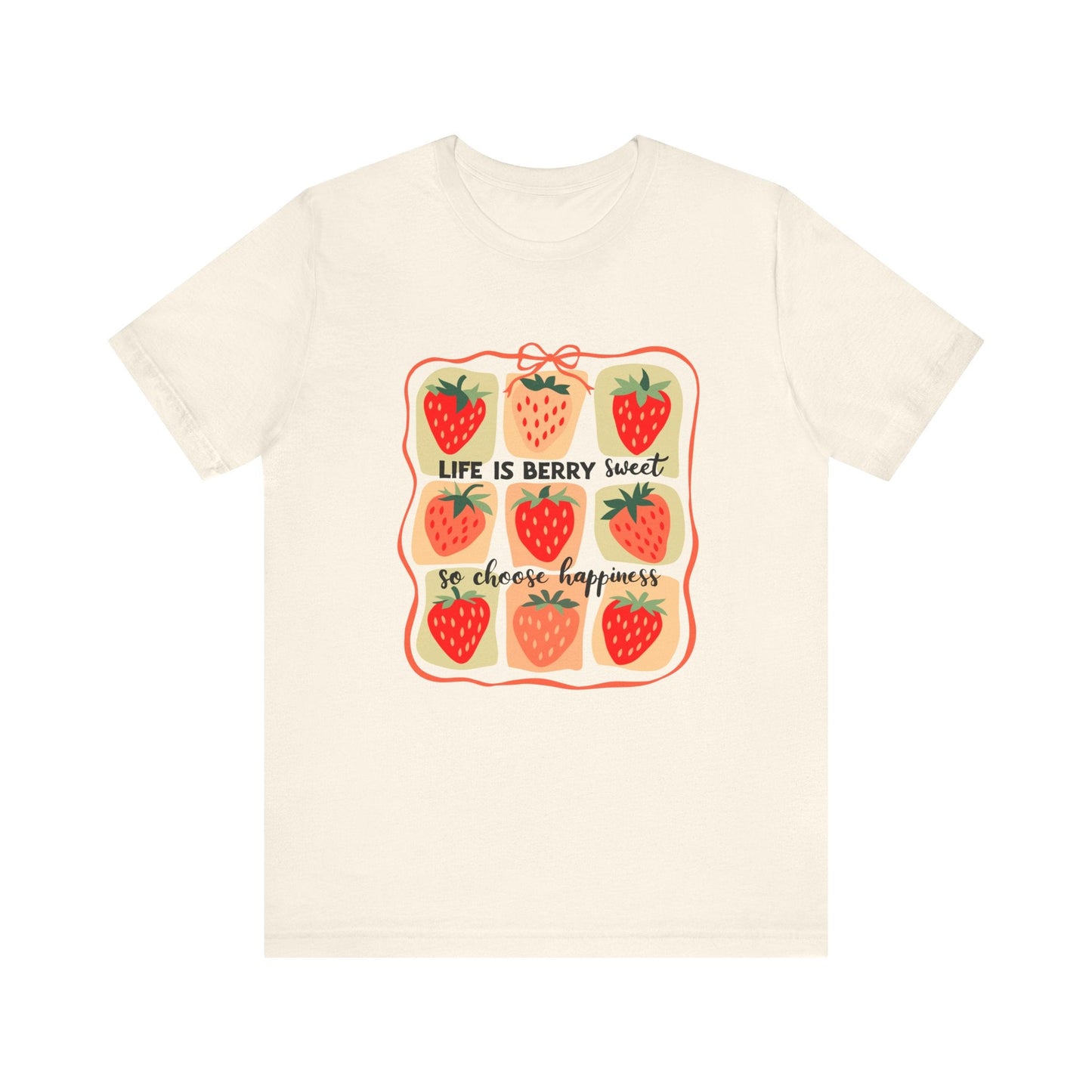 Life is Sweet TShirt, Strawberry Positive Vibe Tee - Popbydesign