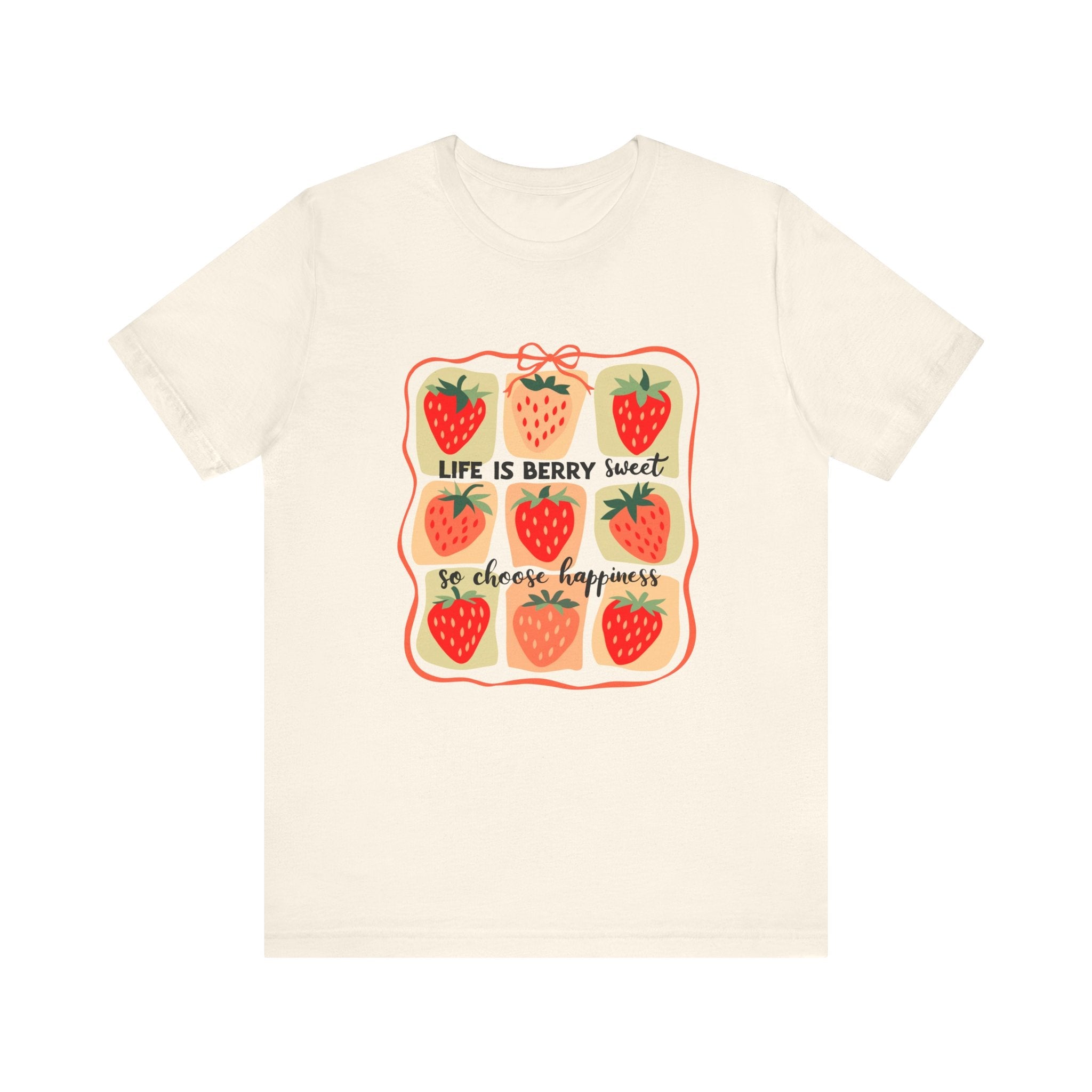 Life is Sweet TShirt, Strawberry Positive Vibe Tee by PopCultureByDesign36