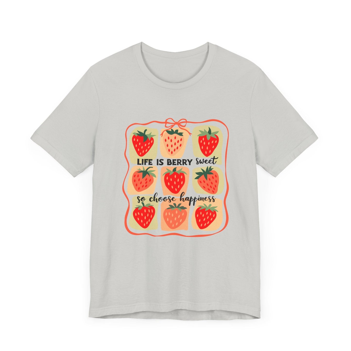 Life is Sweet TShirt, Strawberry Positive Vibe Tee - Popbydesign