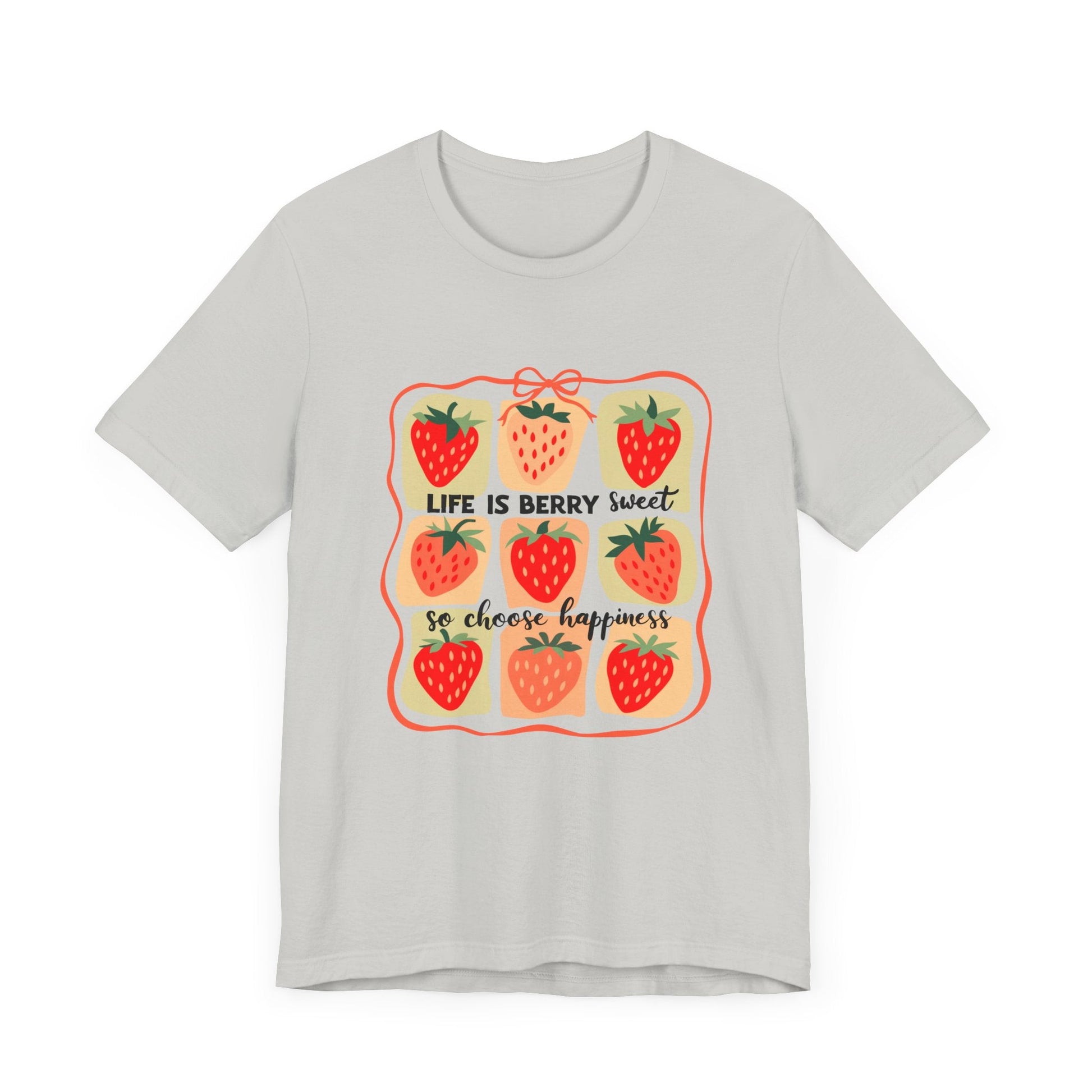 Life is Sweet TShirt, Strawberry Positive Vibe Tee - Popbydesign