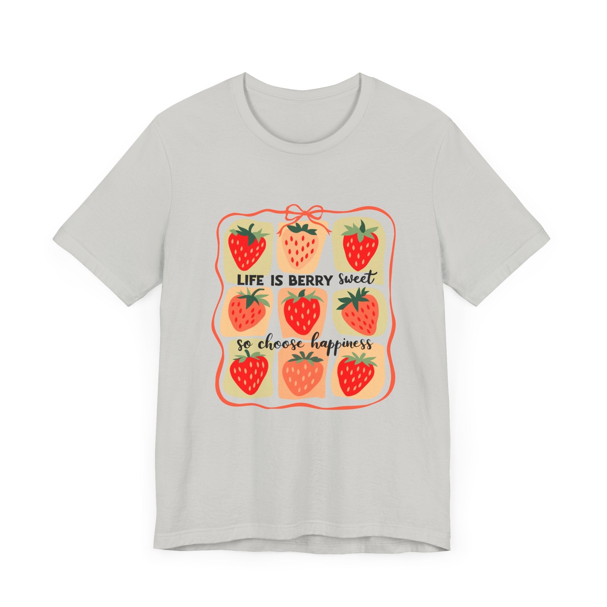 Life is Sweet TShirt, Strawberry Positive Vibe Tee by PopCultureByDesign36