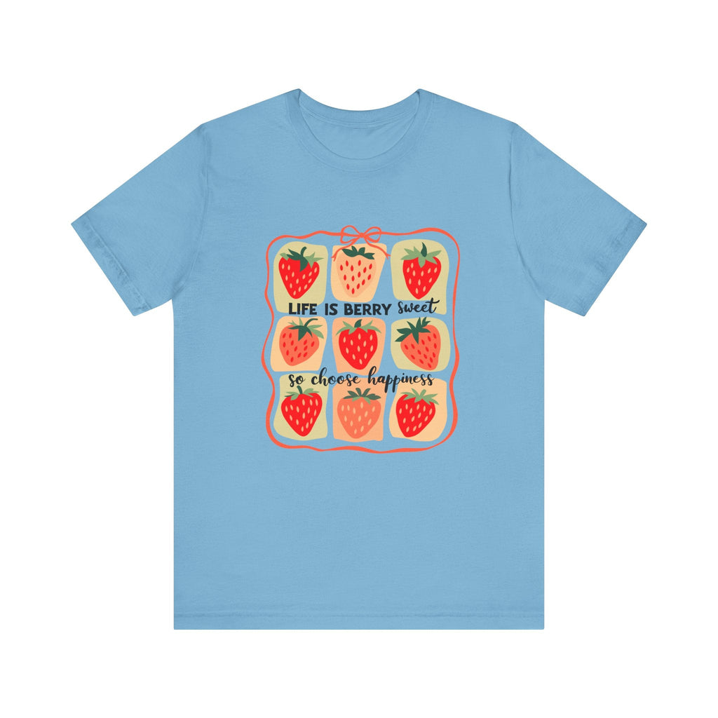 Life is Sweet TShirt, Strawberry Positive Vibe Tee by PopCultureByDesign36