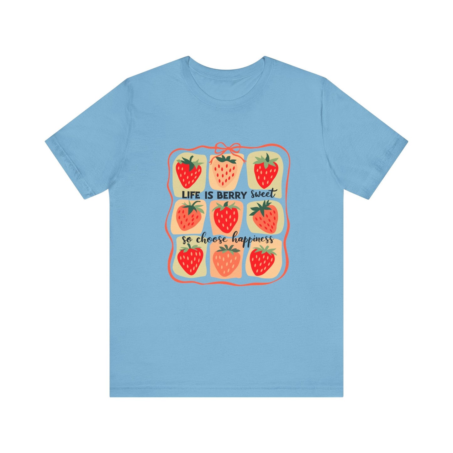 Life is Sweet TShirt, Strawberry Positive Vibe Tee - Popbydesign