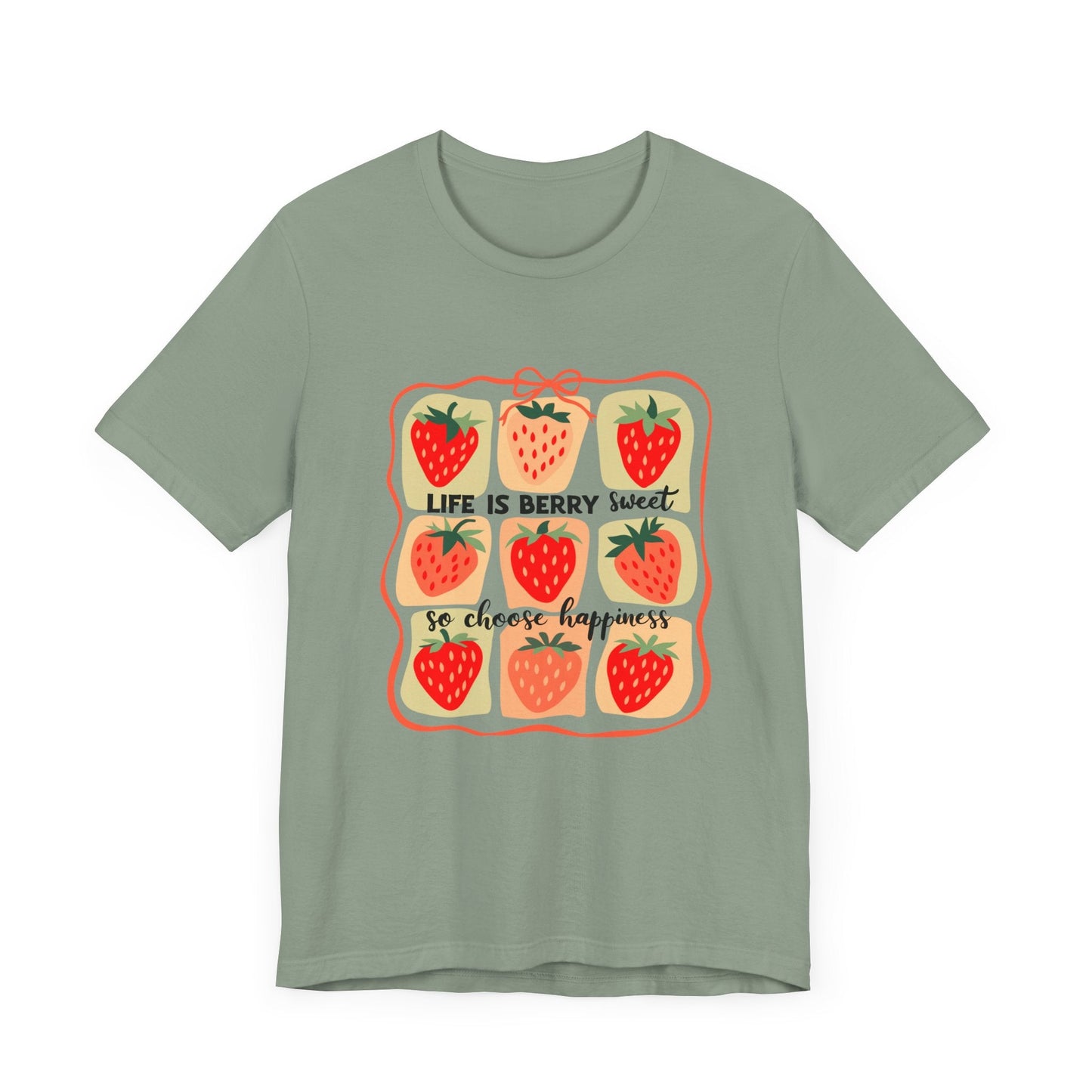 Life is Sweet TShirt, Strawberry Positive Vibe Tee - Popbydesign