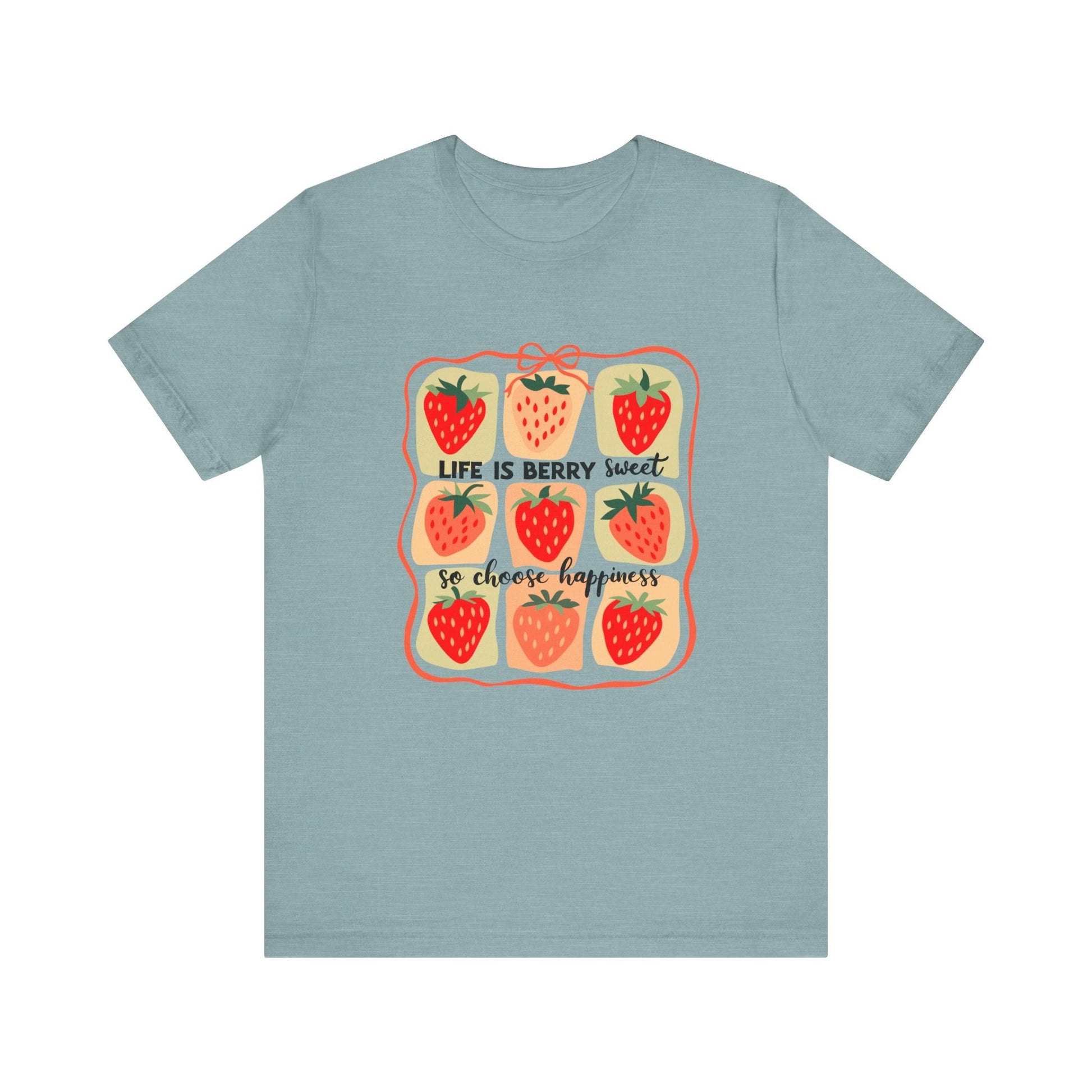 Life is Sweet TShirt, Strawberry Positive Vibe Tee - Popbydesign