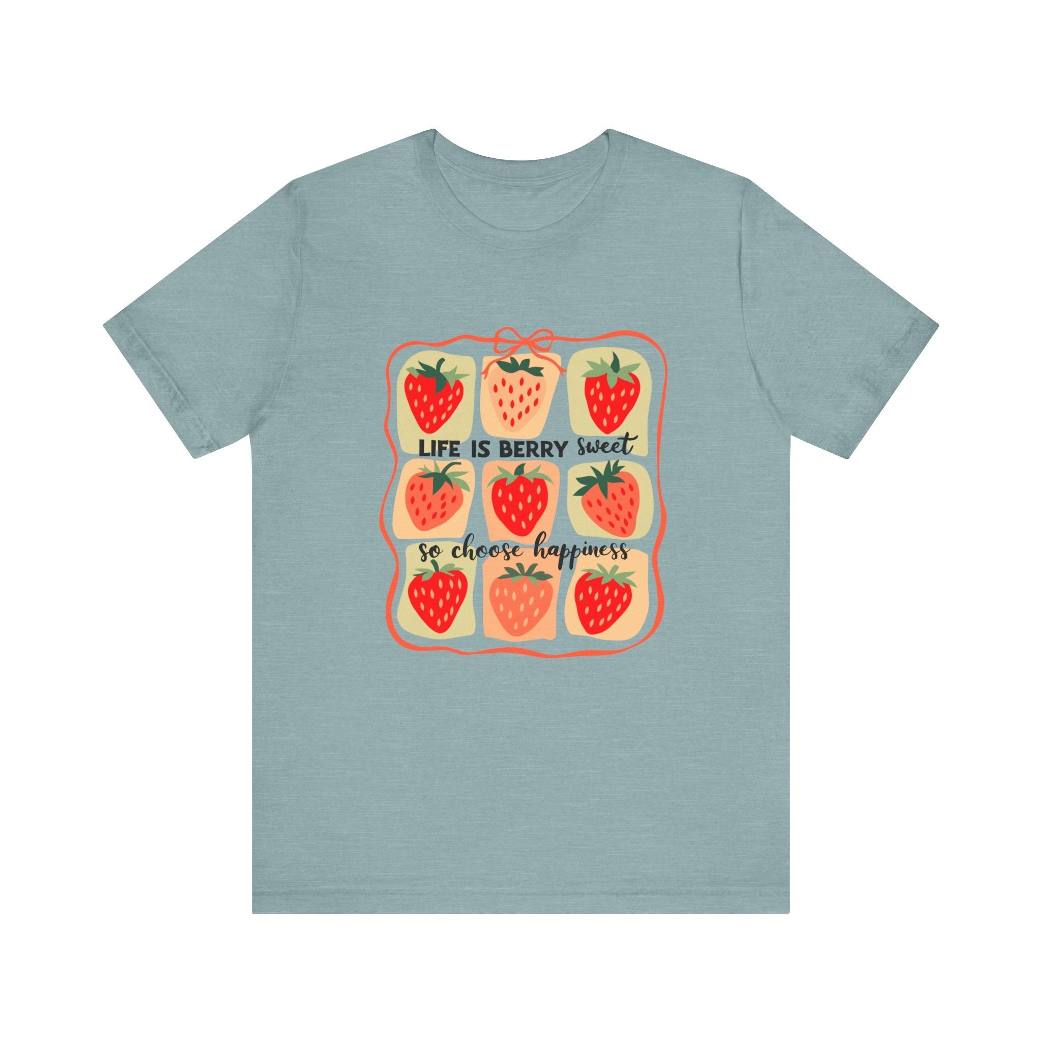 Life is Sweet TShirt, Strawberry Positive Vibe Tee by PopCultureByDesign36