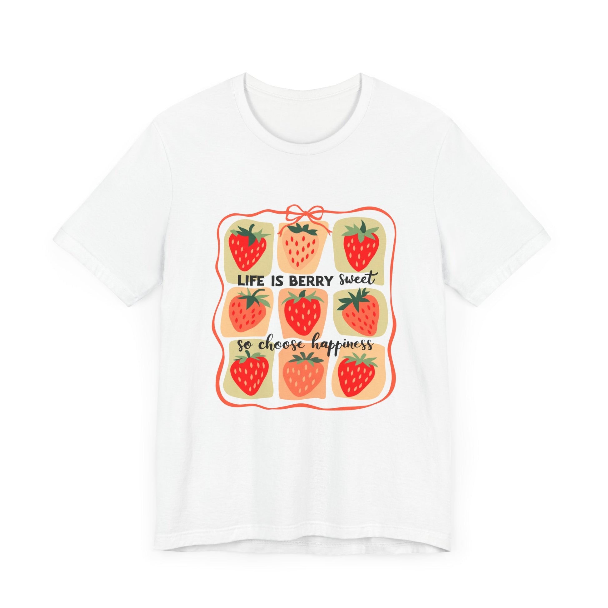 Life is Sweet TShirt, Strawberry Positive Vibe Tee - Popbydesign