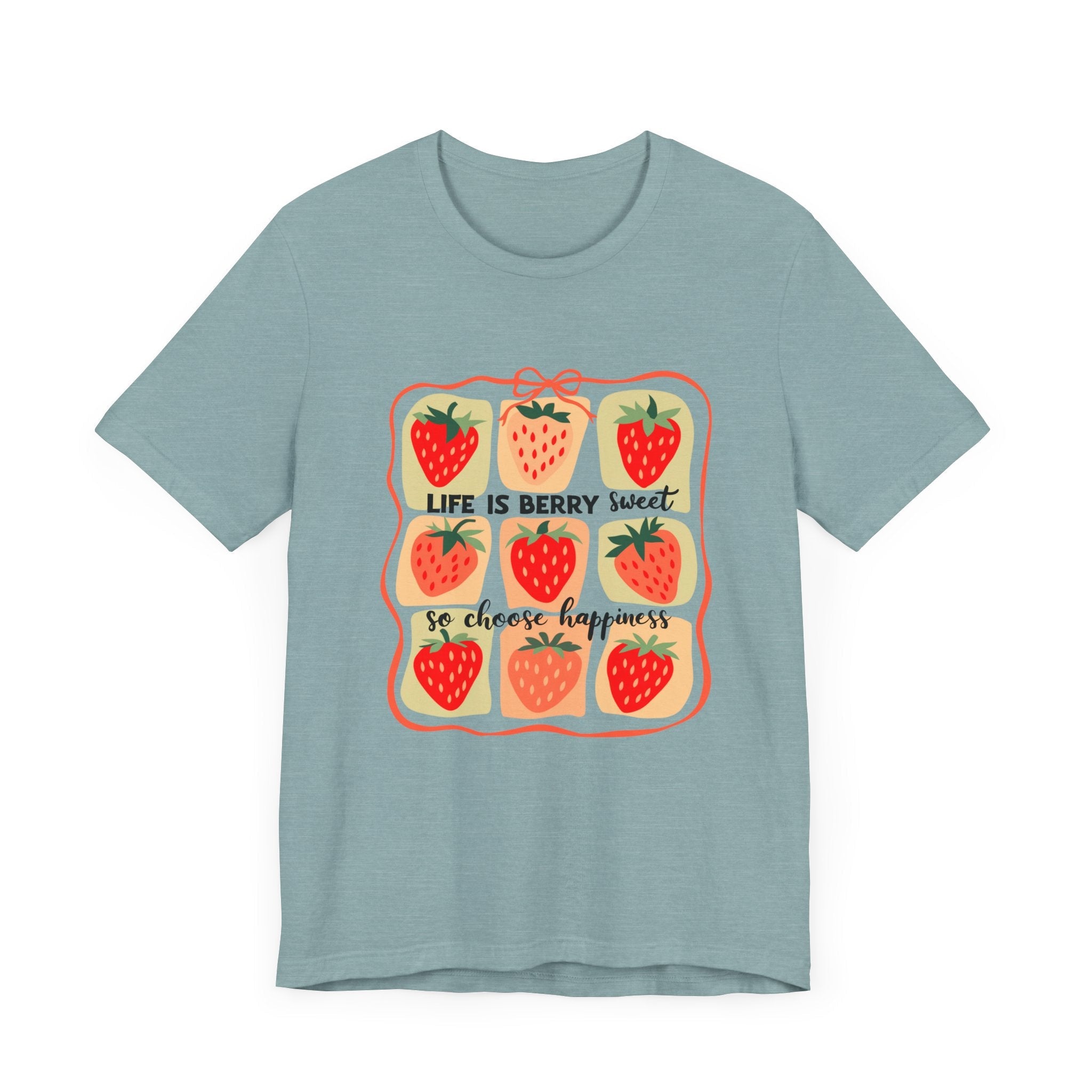 Life is Sweet TShirt, Strawberry Positive Vibe Tee by PopCultureByDesign36