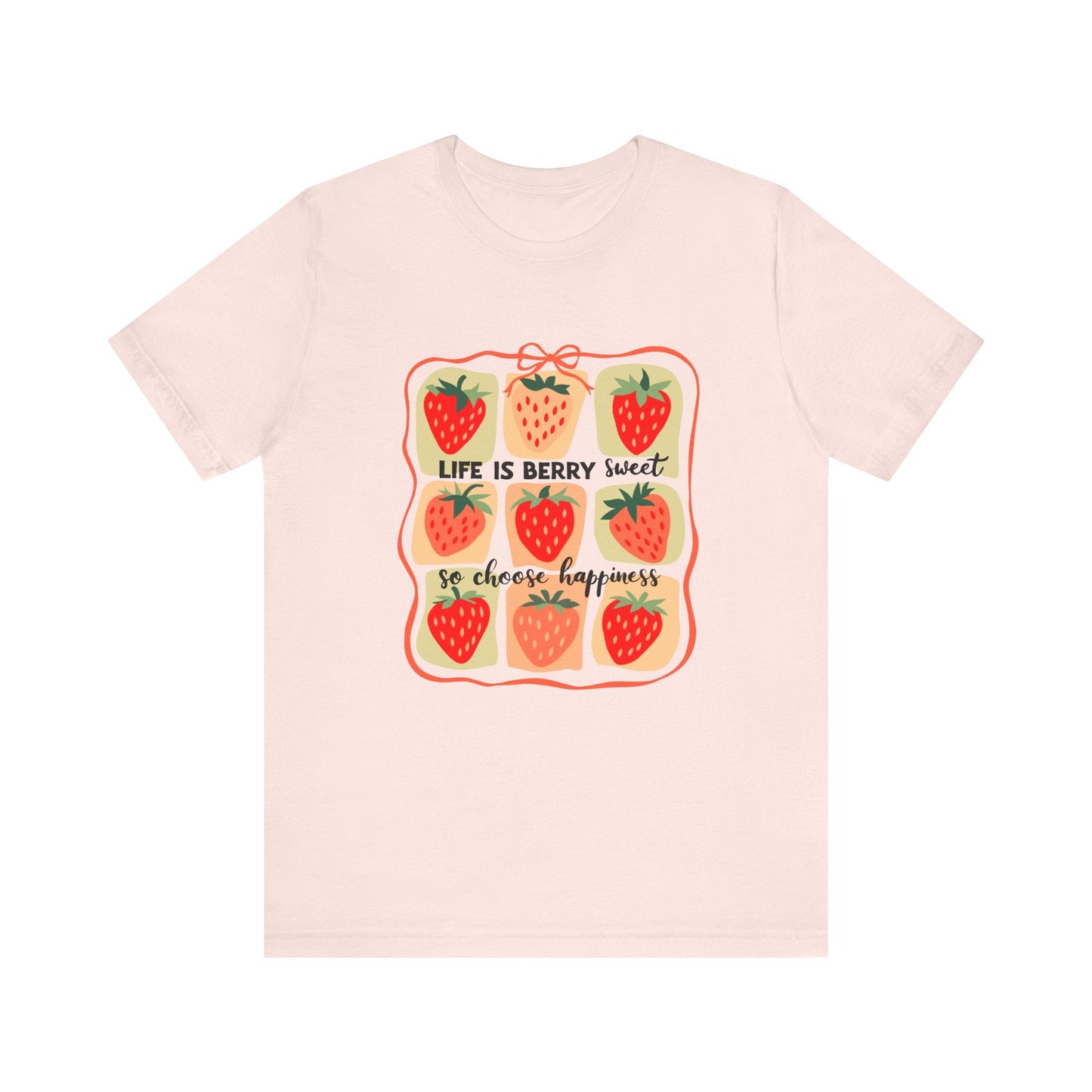 Life is Sweet TShirt, Strawberry Positive Vibe Tee - Popbydesign