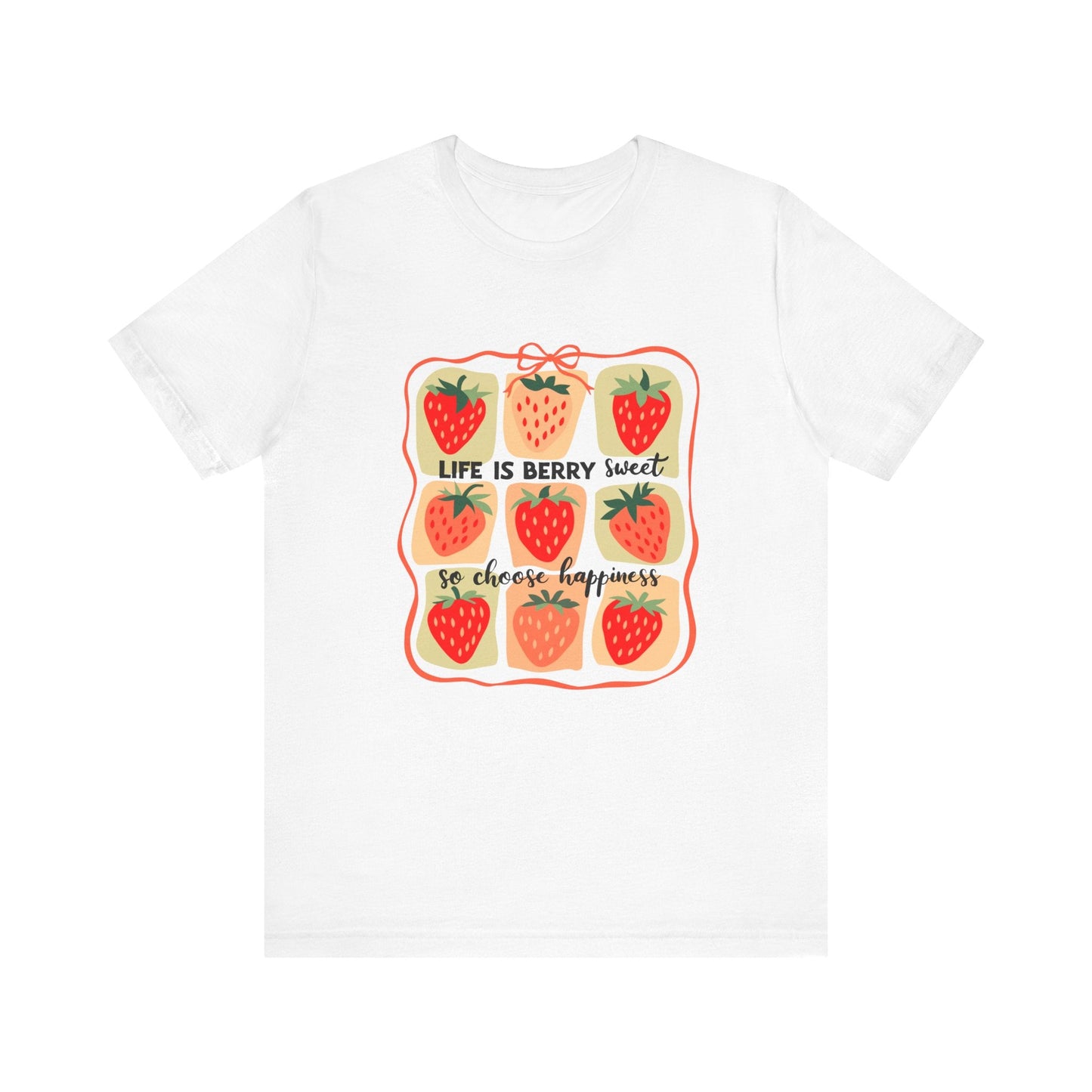 Life is Sweet TShirt, Strawberry Positive Vibe Tee - Popbydesign