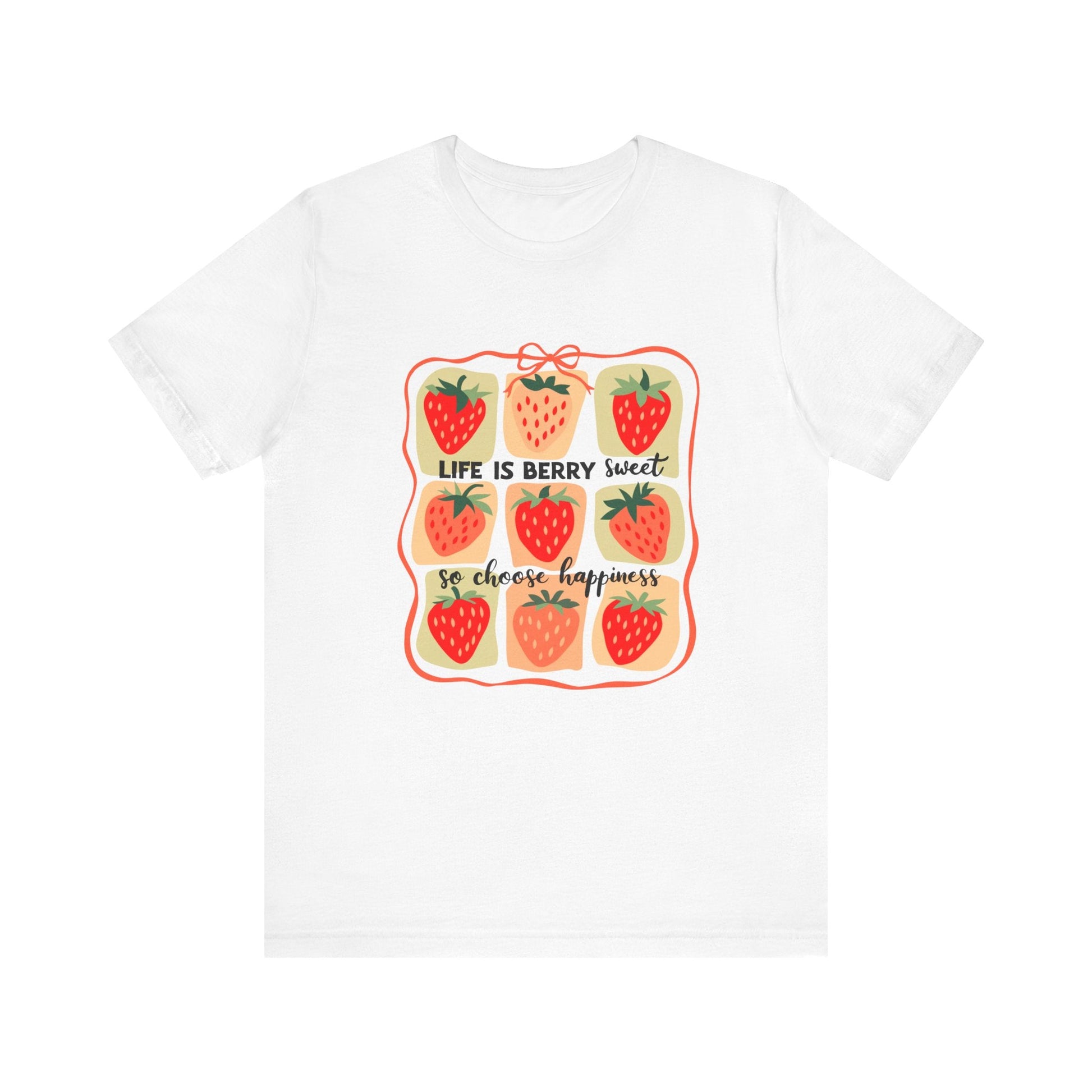 Life is Sweet TShirt, Strawberry Positive Vibe Tee - Popbydesign