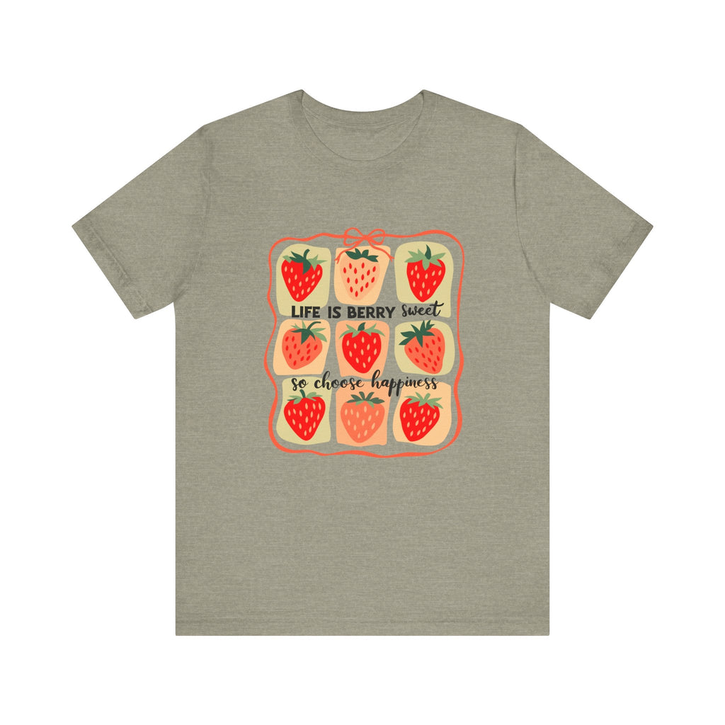 Life is Sweet TShirt, Strawberry Positive Vibe Tee by PopCultureByDesign36