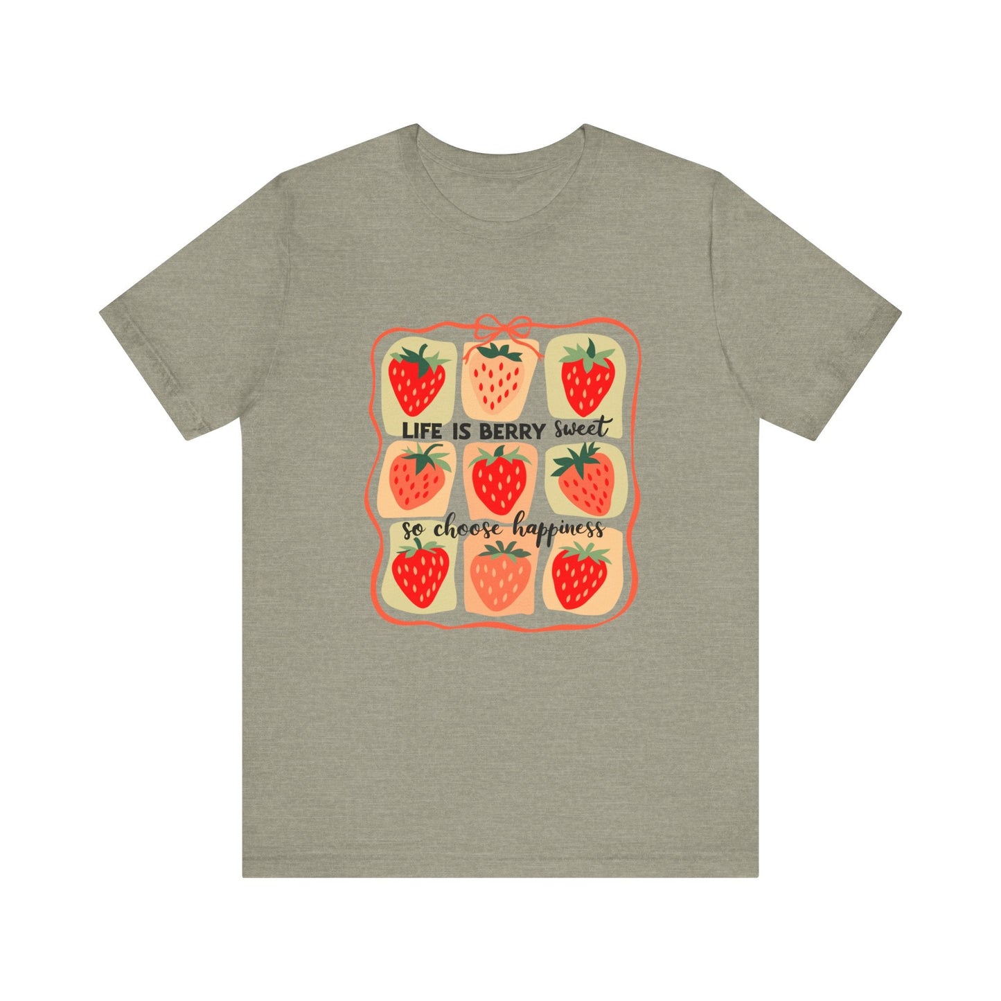 Life is Sweet TShirt, Strawberry Positive Vibe Tee - Popbydesign