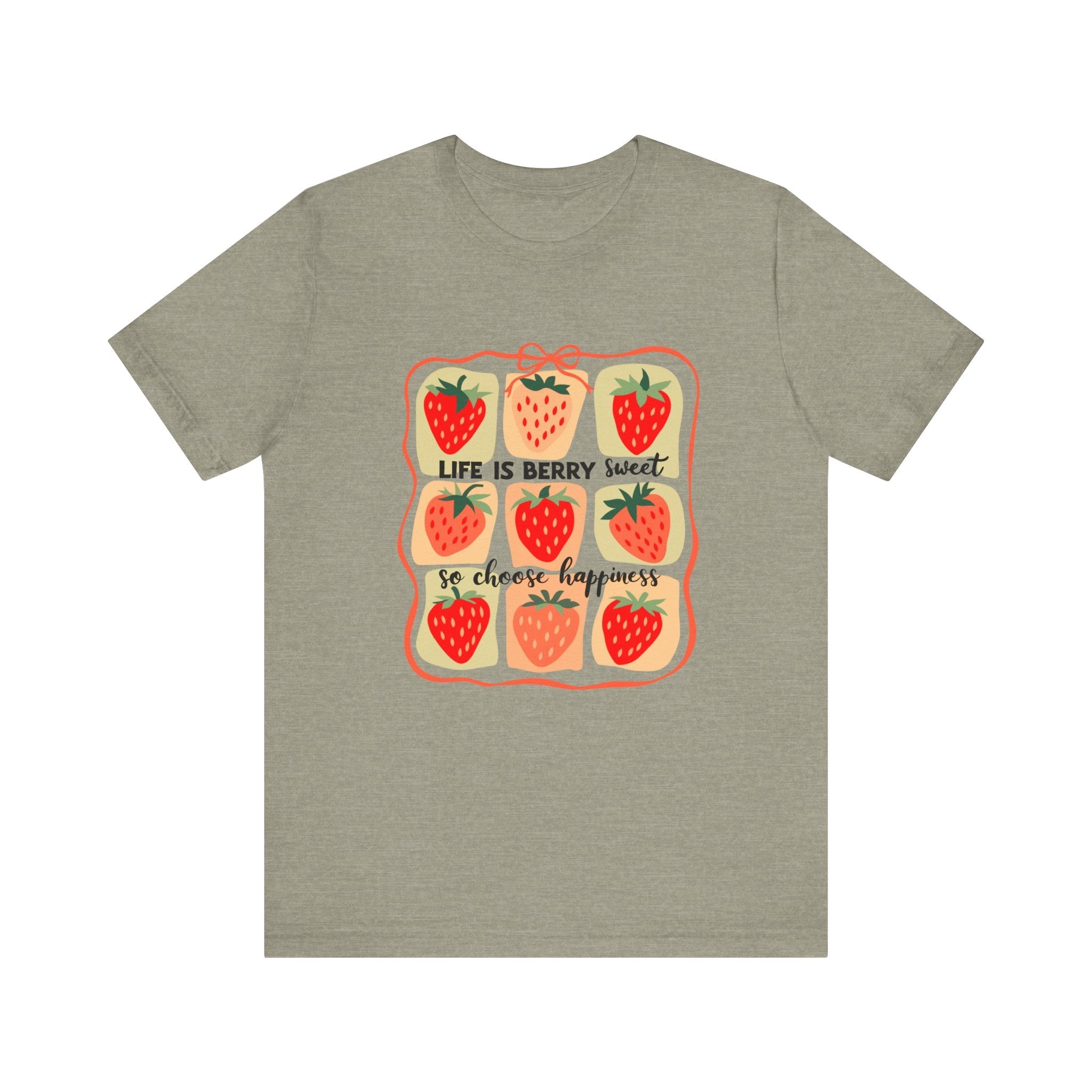 Life is Sweet TShirt, Strawberry Positive Vibe Tee by PopCultureByDesign36