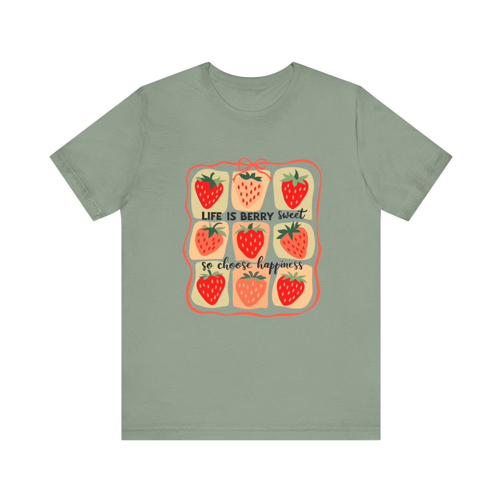 Life is Sweet TShirt, Strawberry Positive Vibe Tee - Popbydesign