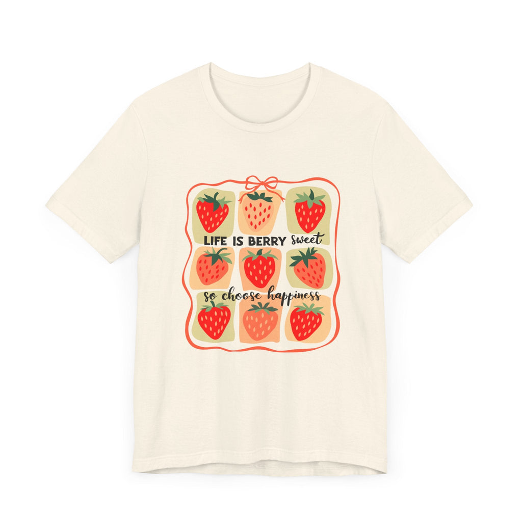 Life is Sweet TShirt, Strawberry Positive Vibe Tee by PopCultureByDesign36