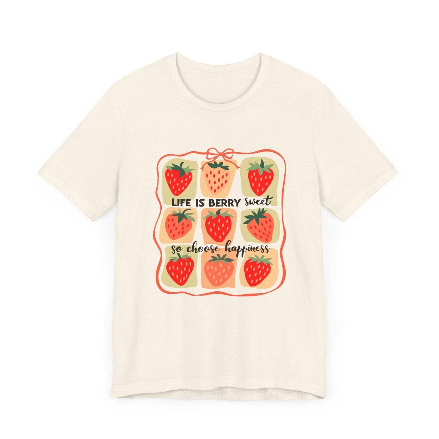 Life is Sweet TShirt, Strawberry Positive Vibe Tee - Popbydesign