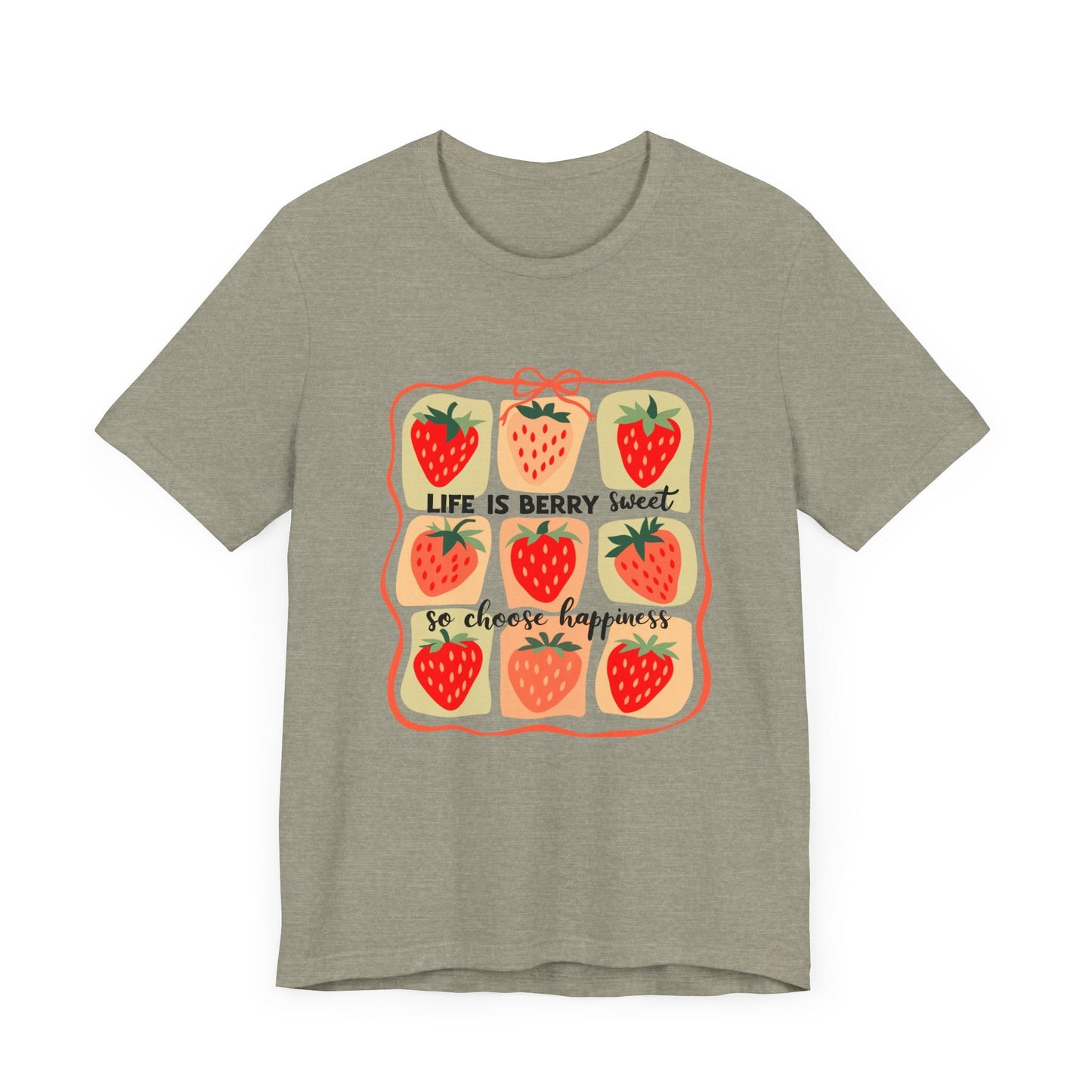 Life is Sweet TShirt, Strawberry Positive Vibe Tee - Popbydesign