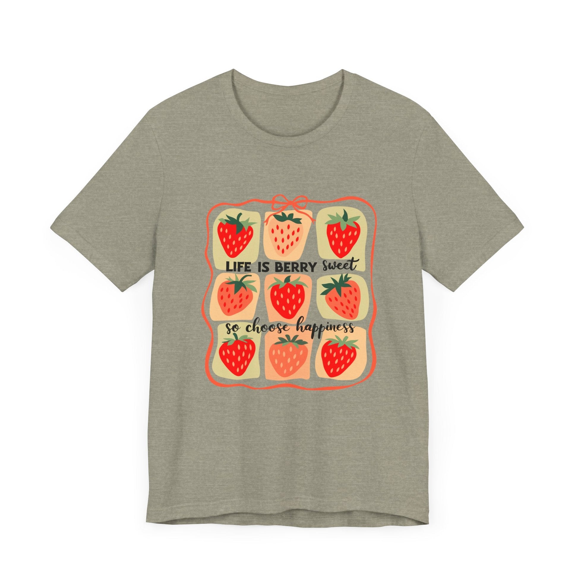 Life is Sweet TShirt, Strawberry Positive Vibe Tee - Popbydesign