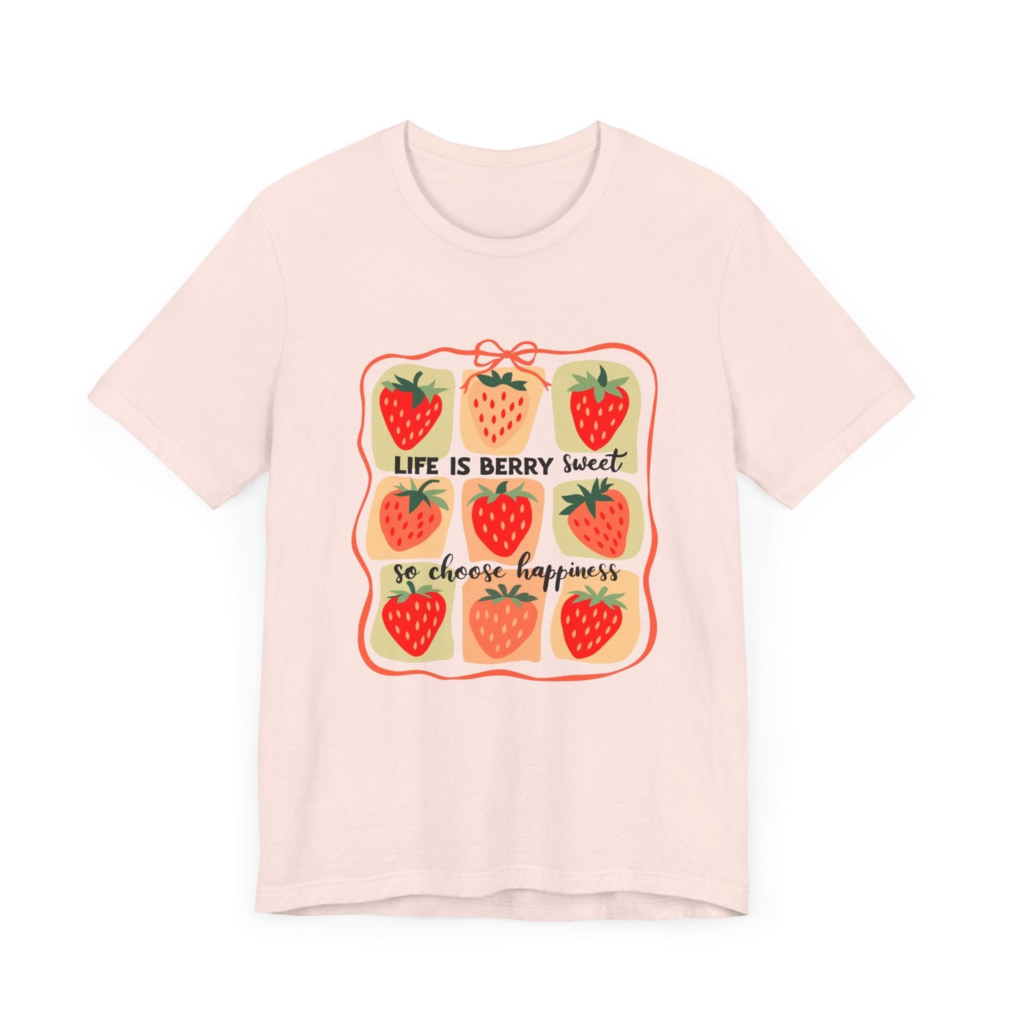 Life is Sweet TShirt, Strawberry Positive Vibe Tee - Popbydesign
