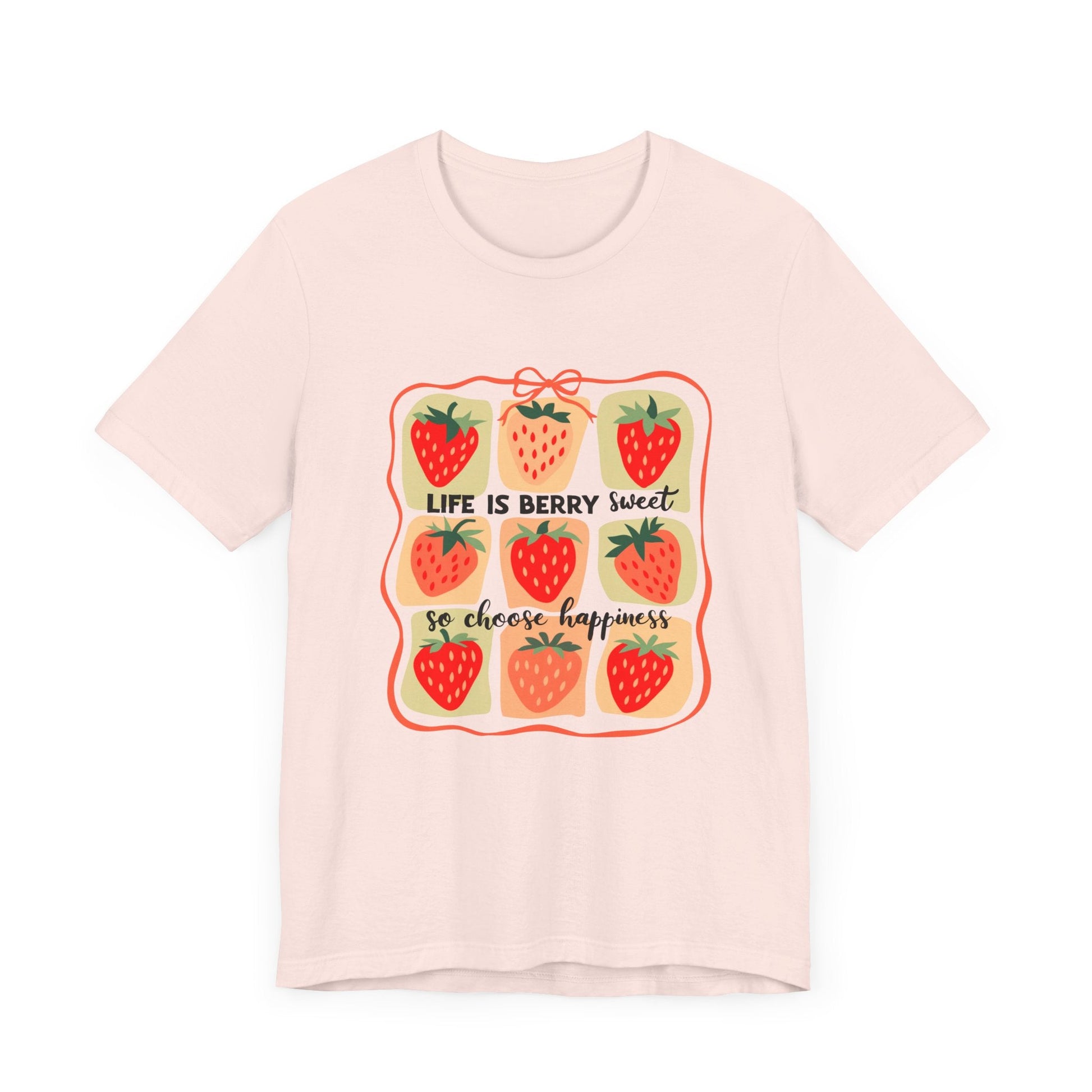 Life is Sweet TShirt, Strawberry Positive Vibe Tee - Popbydesign