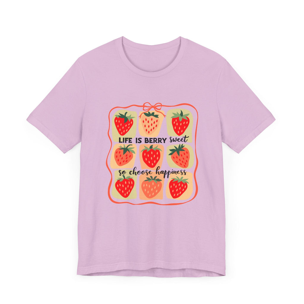 Life is Sweet TShirt, Strawberry Positive Vibe Tee by PopCultureByDesign36