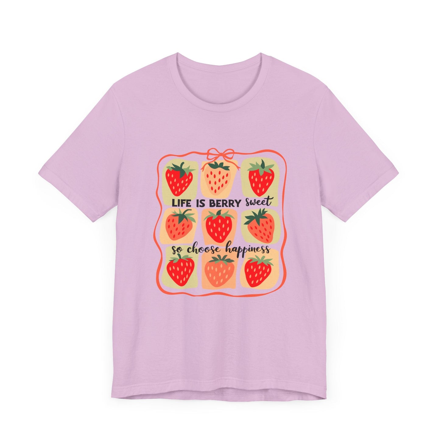Life is Sweet TShirt, Strawberry Positive Vibe Tee - Popbydesign