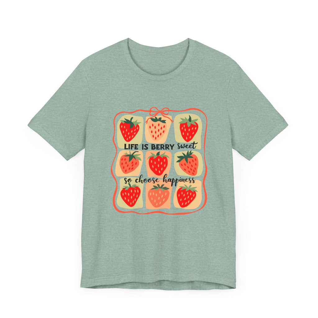Life is Sweet TShirt, Strawberry Positive Vibe Tee by PopCultureByDesign36