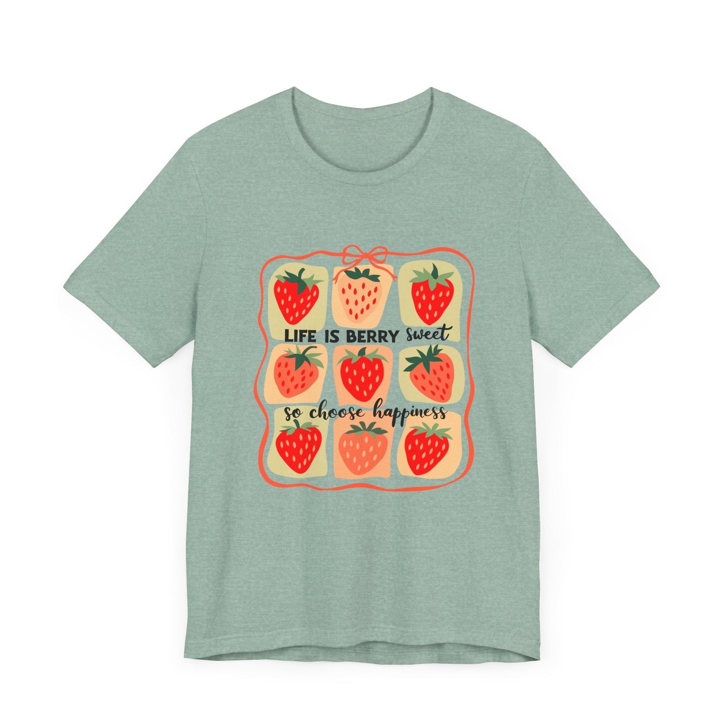 Life is Sweet TShirt, Strawberry Positive Vibe Tee - Popbydesign