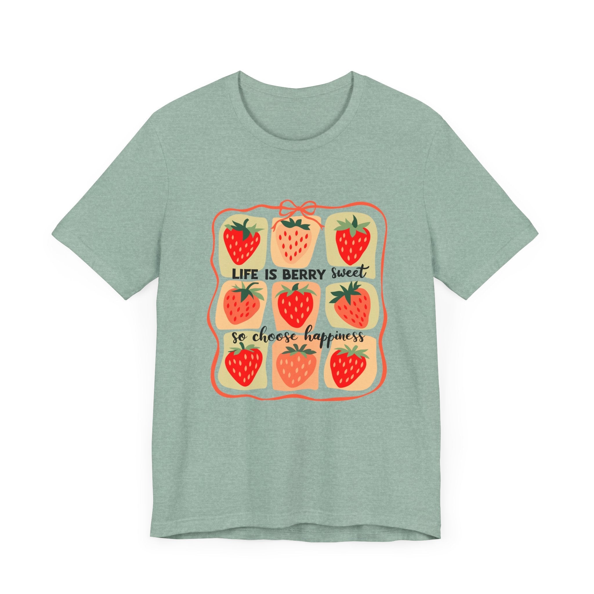 Life is Sweet TShirt, Strawberry Positive Vibe Tee by PopCultureByDesign36