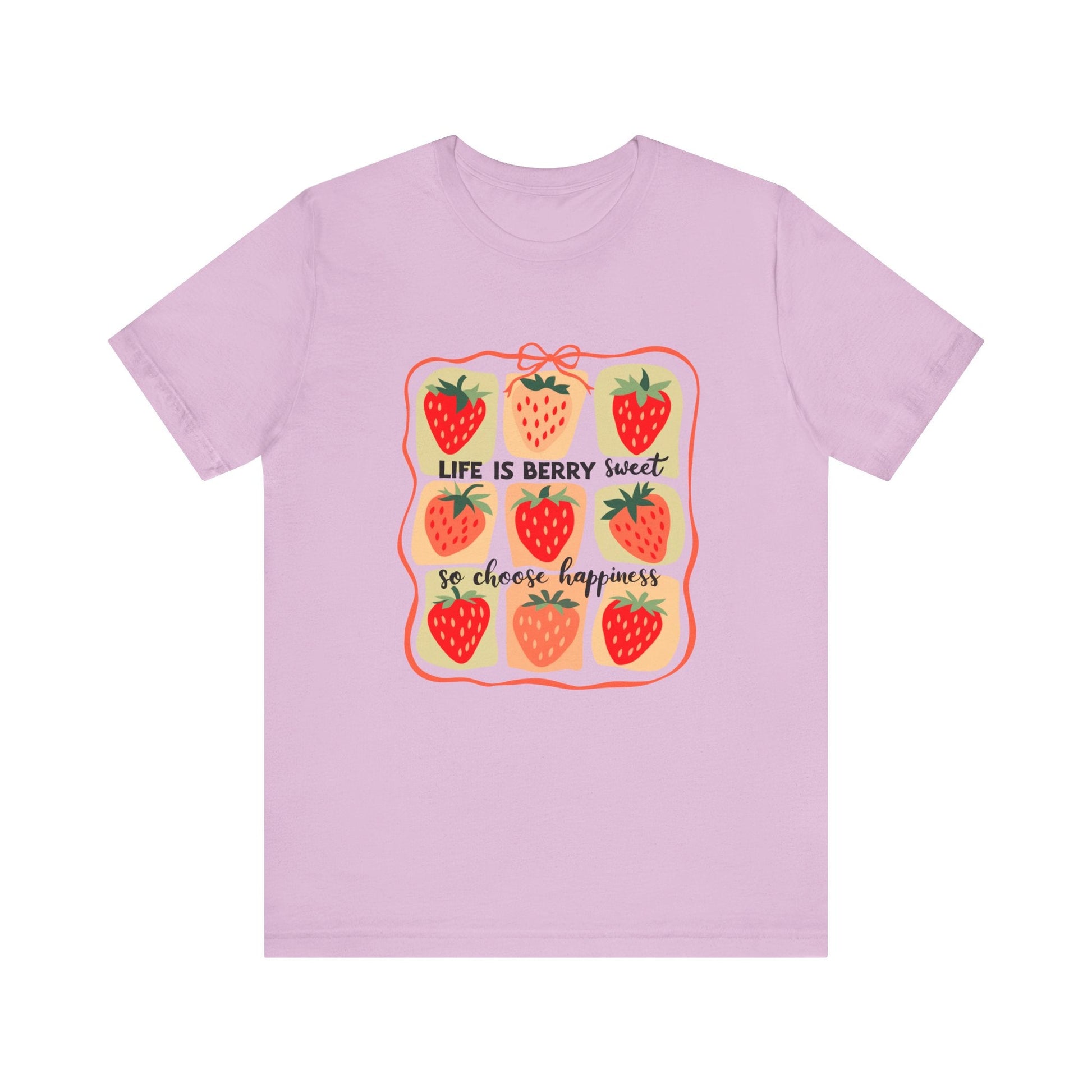 Life is Sweet TShirt, Strawberry Positive Vibe Tee - Popbydesign