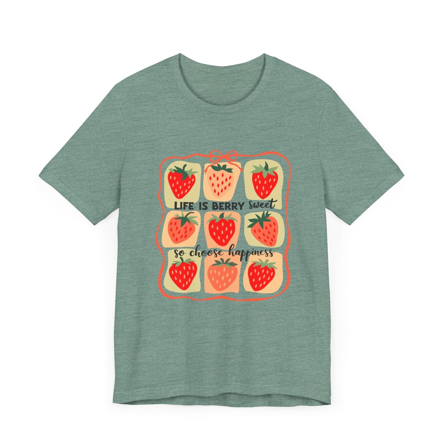 Life is Sweet TShirt, Strawberry Positive Vibe Tee - Popbydesign