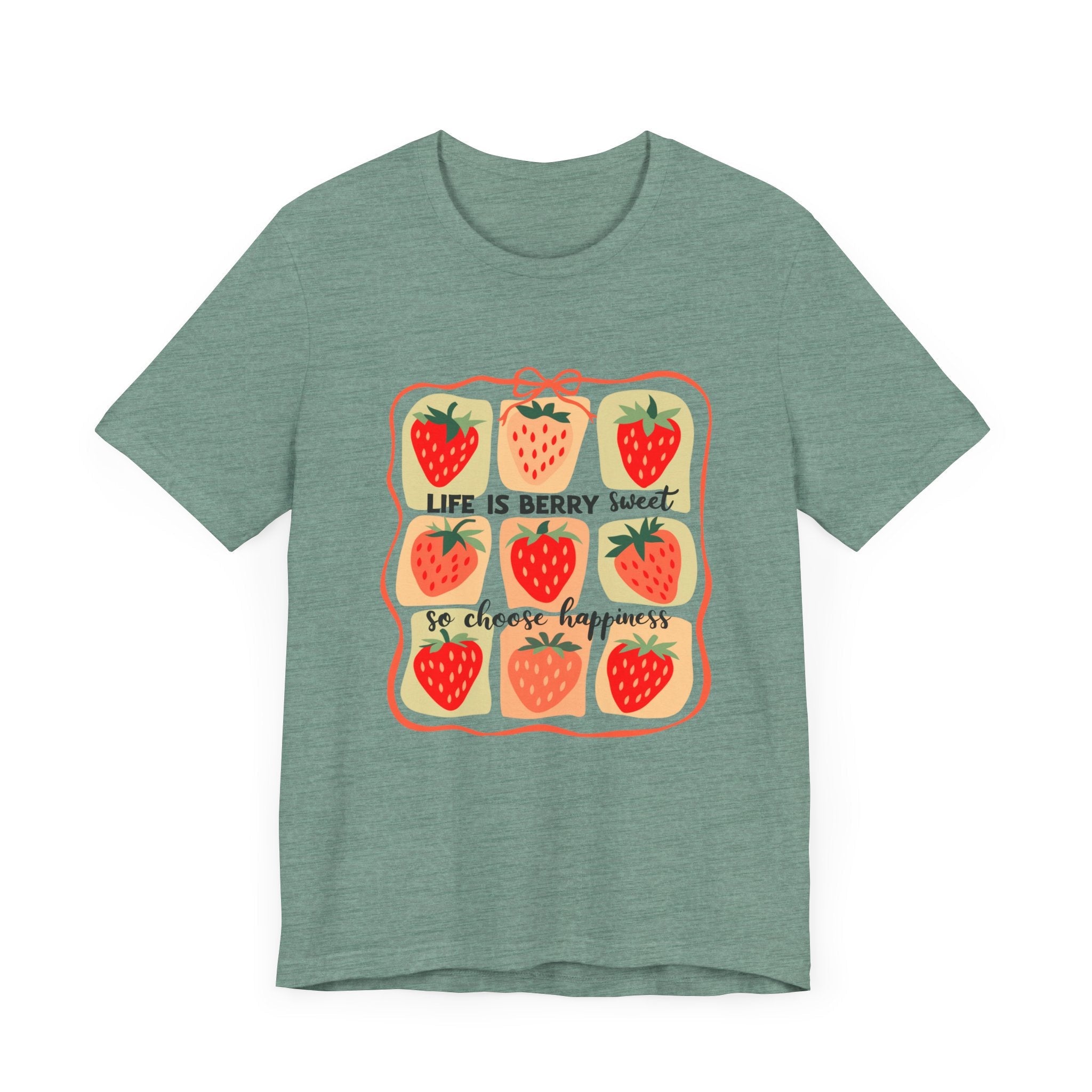 Life is Sweet TShirt, Strawberry Positive Vibe Tee by PopCultureByDesign36