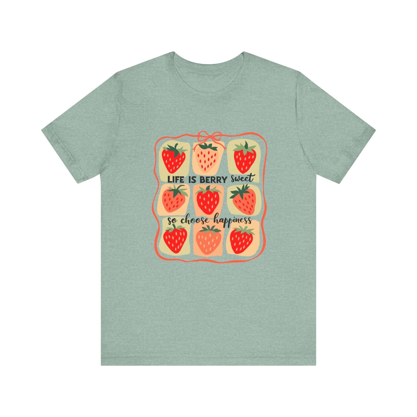 Life is Sweet TShirt, Strawberry Positive Vibe Tee - Popbydesign