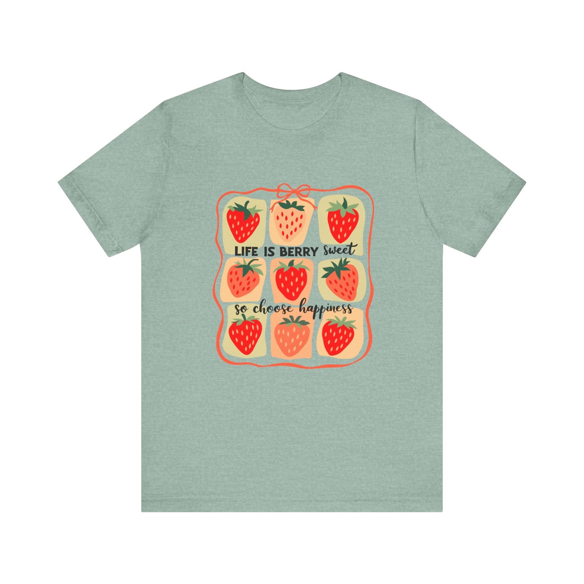 Life is Sweet TShirt, Strawberry Positive Vibe Tee - Popbydesign