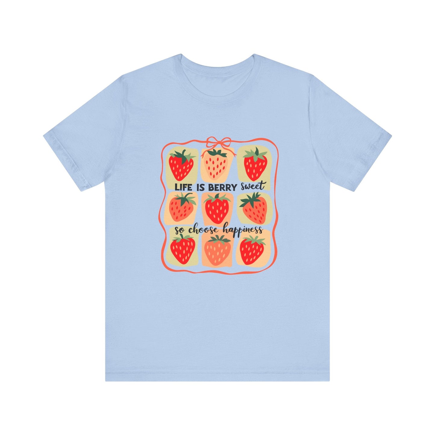 Life is Sweet TShirt, Strawberry Positive Vibe Tee - Popbydesign