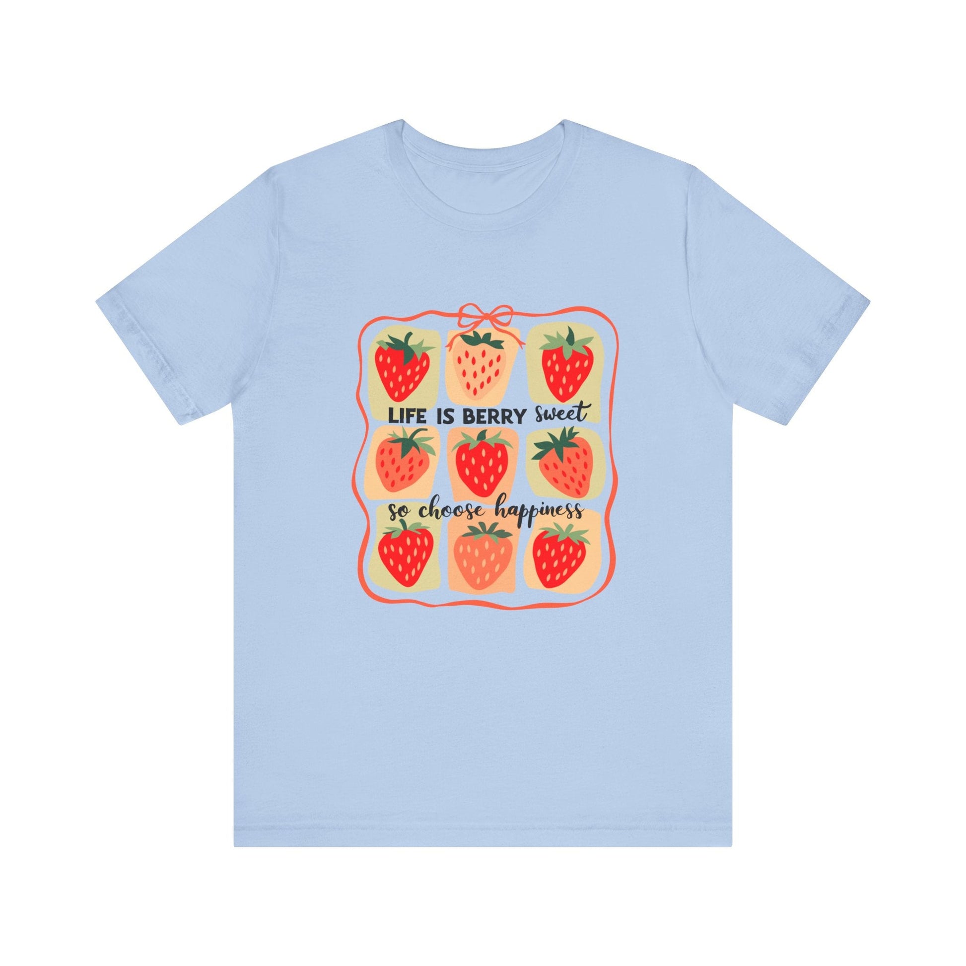 Life is Sweet TShirt, Strawberry Positive Vibe Tee - Popbydesign