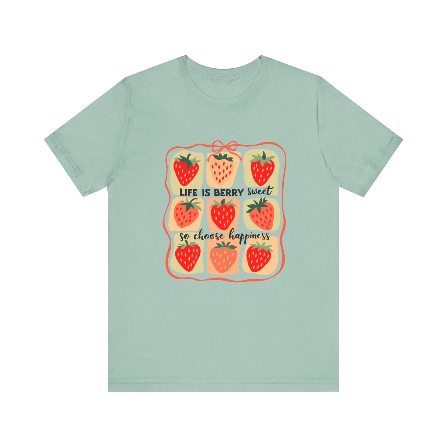 Life is Sweet TShirt, Strawberry Positive Vibe Tee - Popbydesign