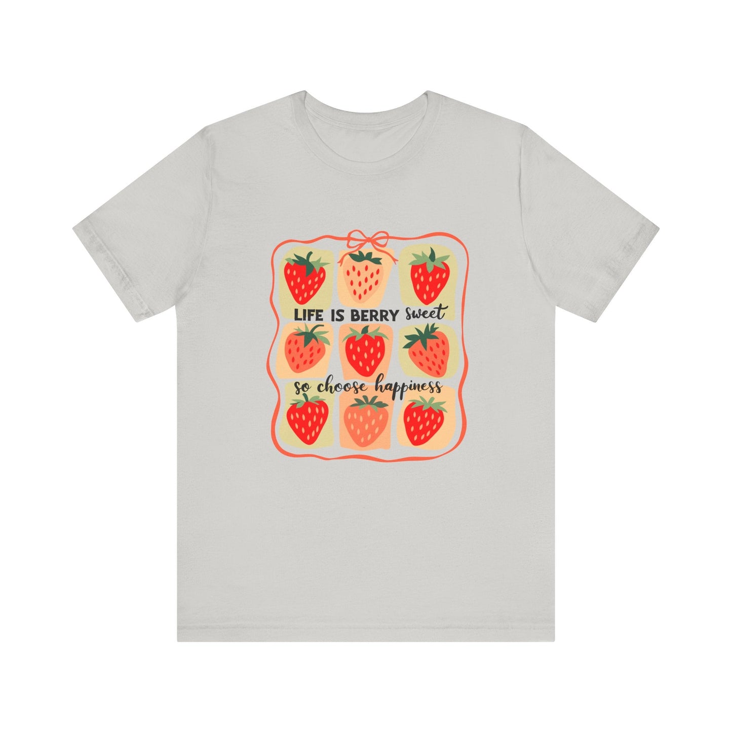 Life is Sweet TShirt, Strawberry Positive Vibe Tee - Popbydesign