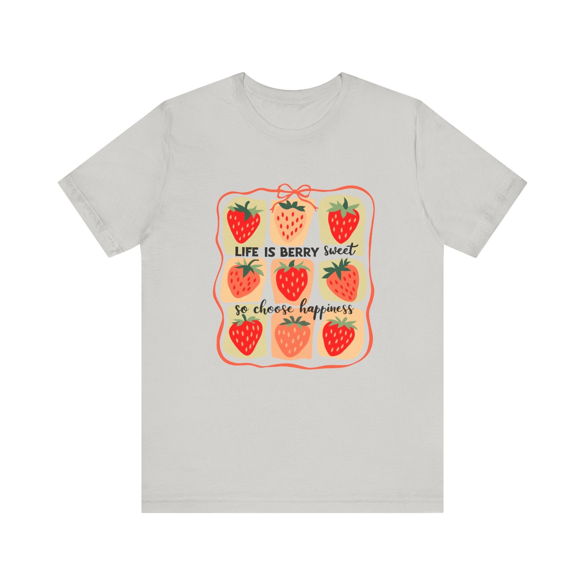 Life is Sweet TShirt, Strawberry Positive Vibe Tee - Popbydesign